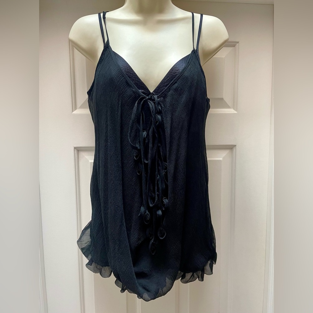Development by Erica Davies 100% silk black top